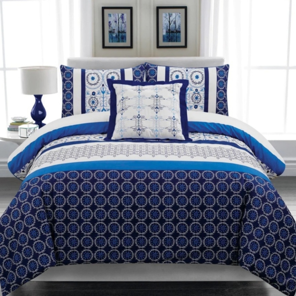 Lauren Taylor Nolan 3 Piece Cotton Duvet Cover & 2 Pillow Shams Full/Queen